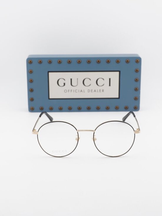 Gucci GG0839OK 001 Round Eyeglasses - Black/Gold 52mm main image 5